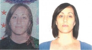 Jenny's passport photos, ten years and many Pilates sessions apart.